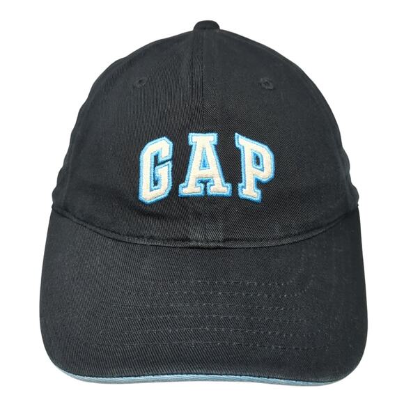 Gap Slideback Baseball Cap Black M Adjustable Embroidered Vented Holes 6 Panel - Picture 1 of 9